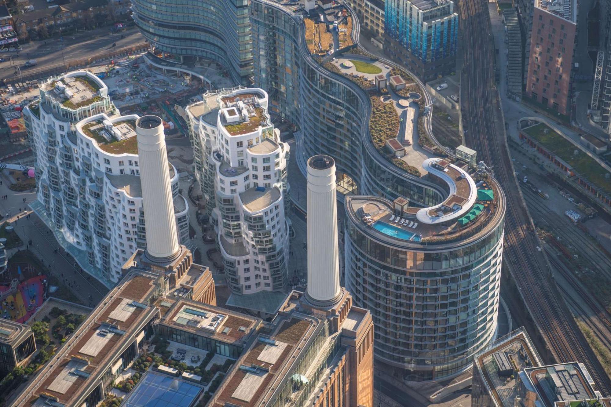Art'Otel London Battersea Power Station, Powered By Radisson Hotels Londres Exterior foto The complex from the air